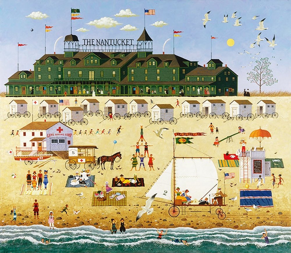 Nantucket Riddle Solve Nantucket Hotel {Charles Wysocki} jigsaw puzzle online with 195 ...