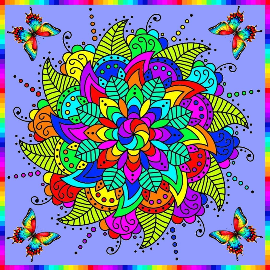 Solve Mandala Rainbow Spinner 113 jigsaw puzzle online with 16 pieces