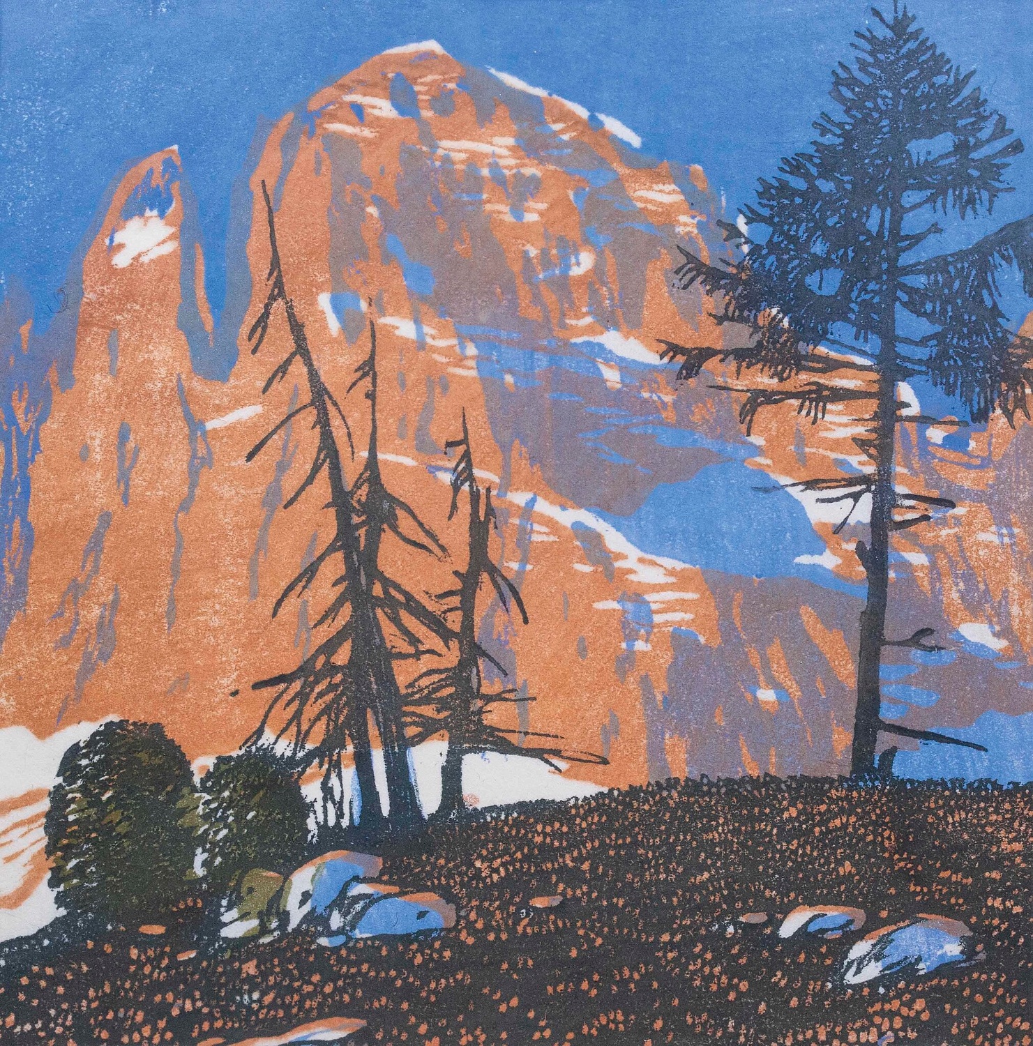 Solve Dolomites in Spring, Woodcut Print, Josef Stoitzner jigsaw puzzle ...