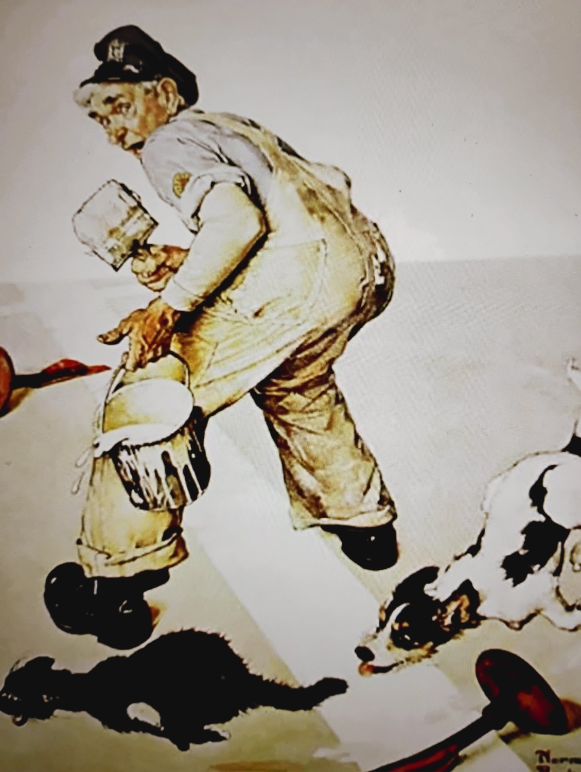 Solve Norman Rockwell jigsaw puzzle online with 63 pieces