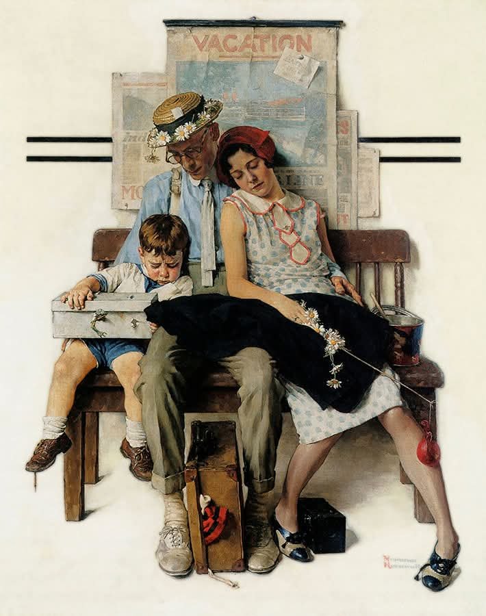 Solve Norman Rockwell jigsaw puzzle online with 63 pieces