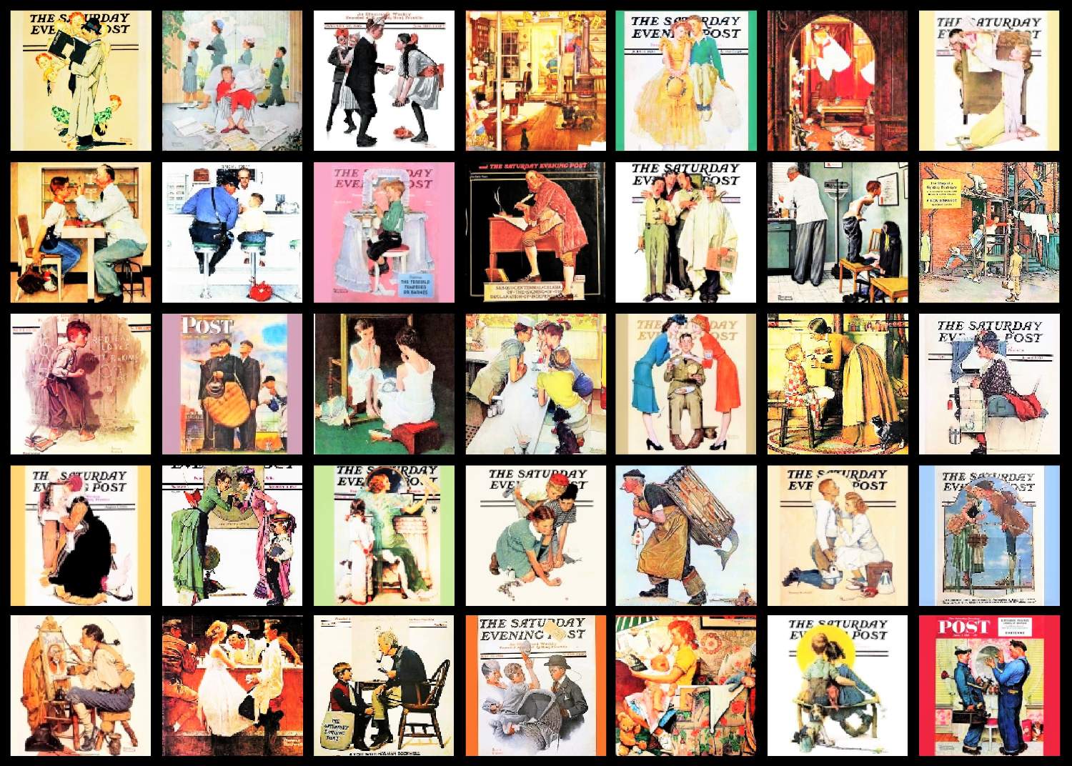 Solve NORMAN ROCKWELL 2 jigsaw puzzle online with 70 pieces