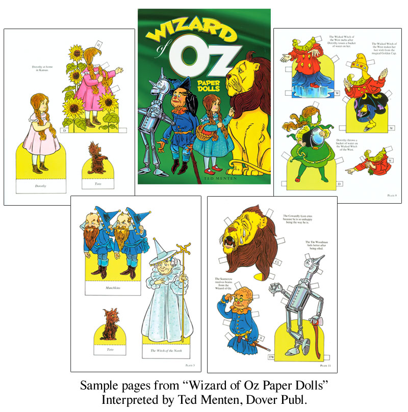 Solve Wizard of Oz paper dolls by Ted Menten, Dover Publishing jigsaw ...