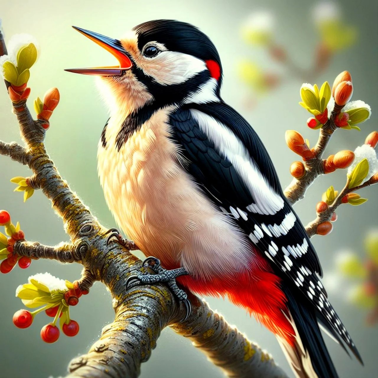 Solve Great Spotted Woodpecker jigsaw puzzle online with 100 pieces