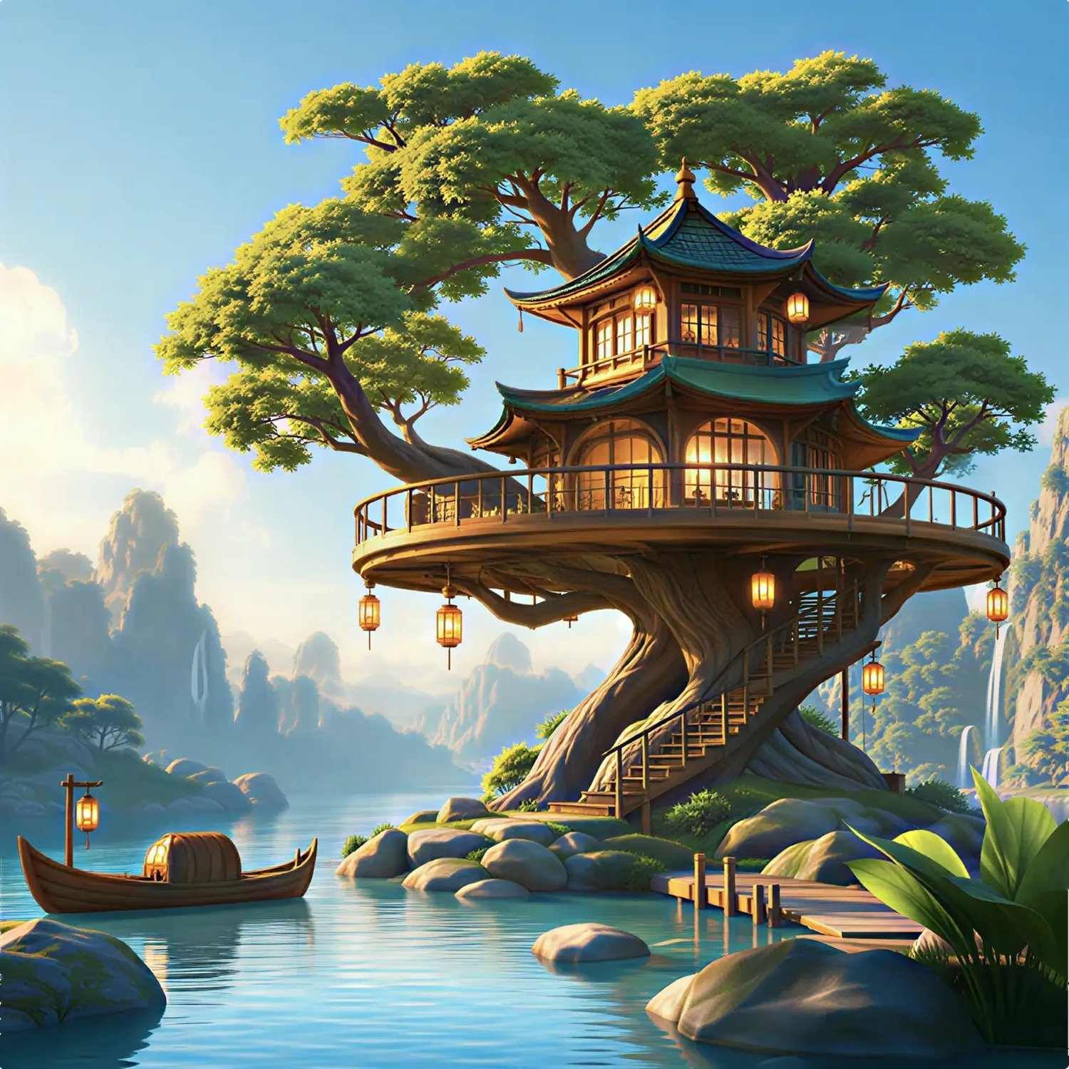 Jigsaw Puzzle | 144 pieces | Beautiful treehouse... | Jigidi