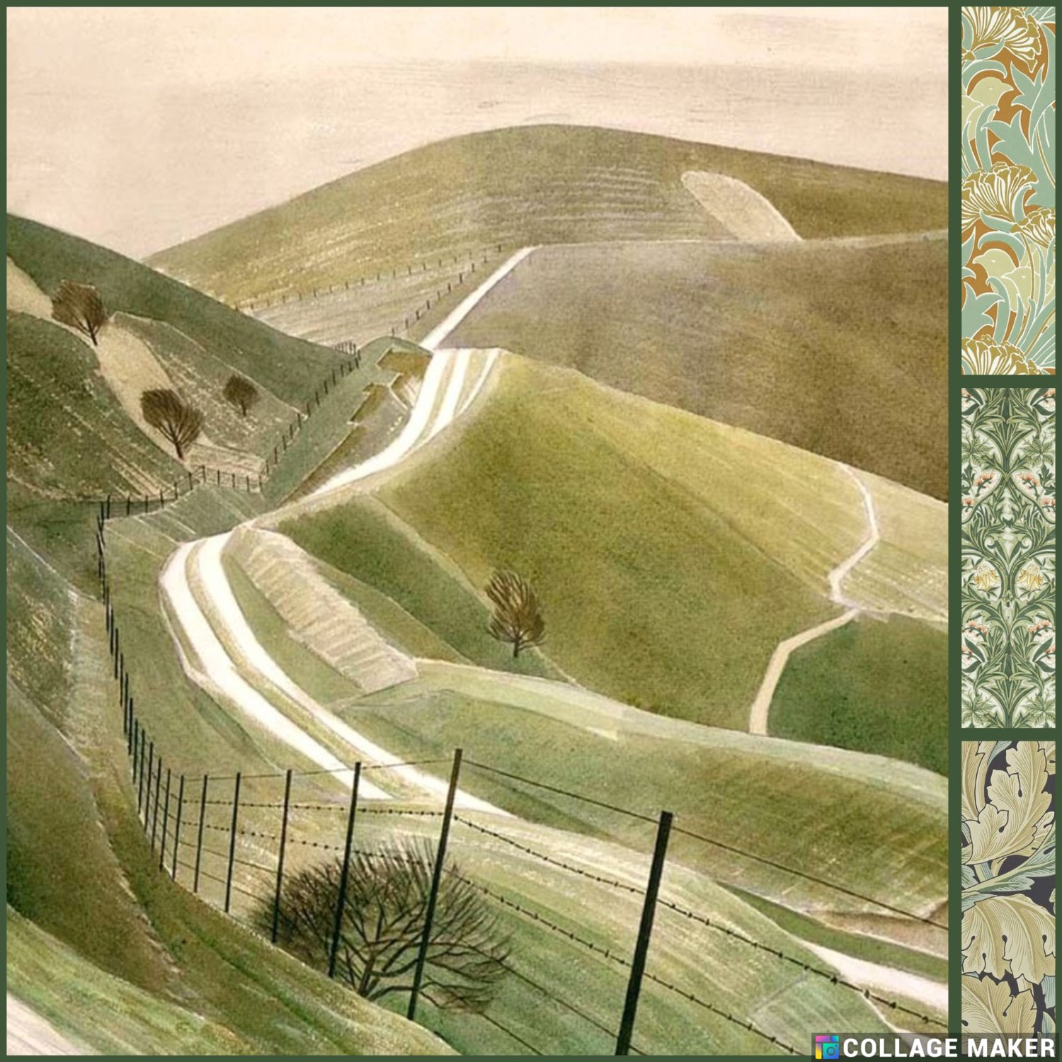 Solve Chalk paths by Eric Ravilious with Wm Morris prints jigsaw puzzle ...