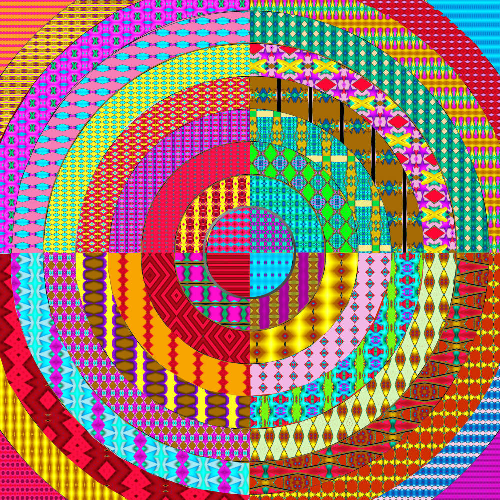 Solve RING A DING PATTERN jigsaw puzzle online with 100 pieces