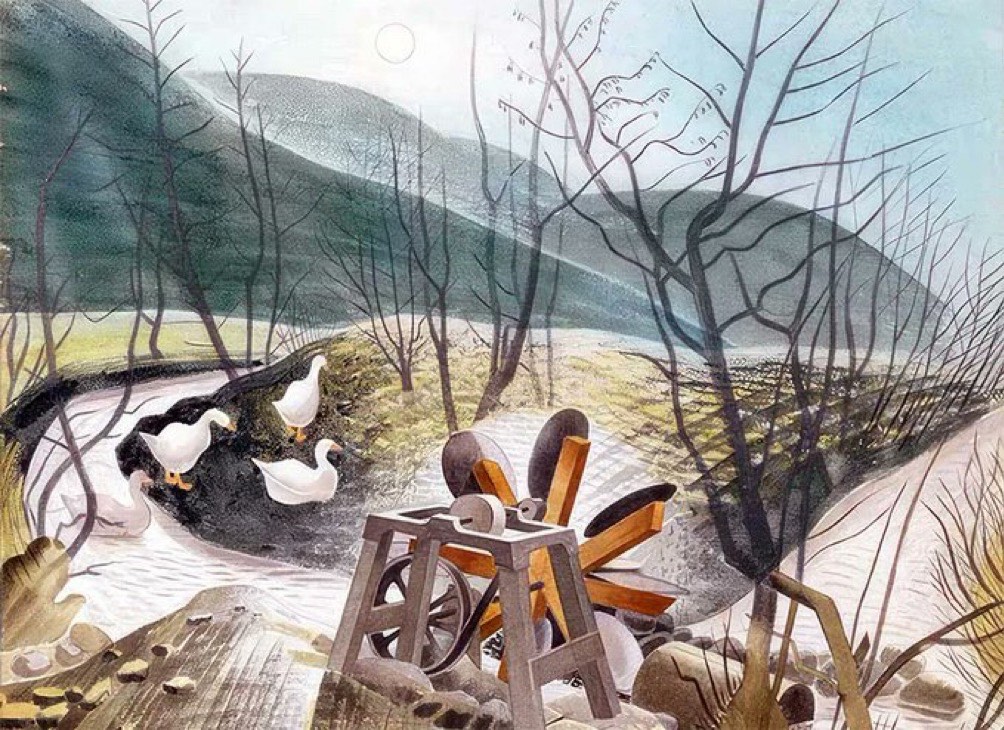 Solve Waterwheel - watercolour by Eric Ravilious, jigsaw puzzle online ...