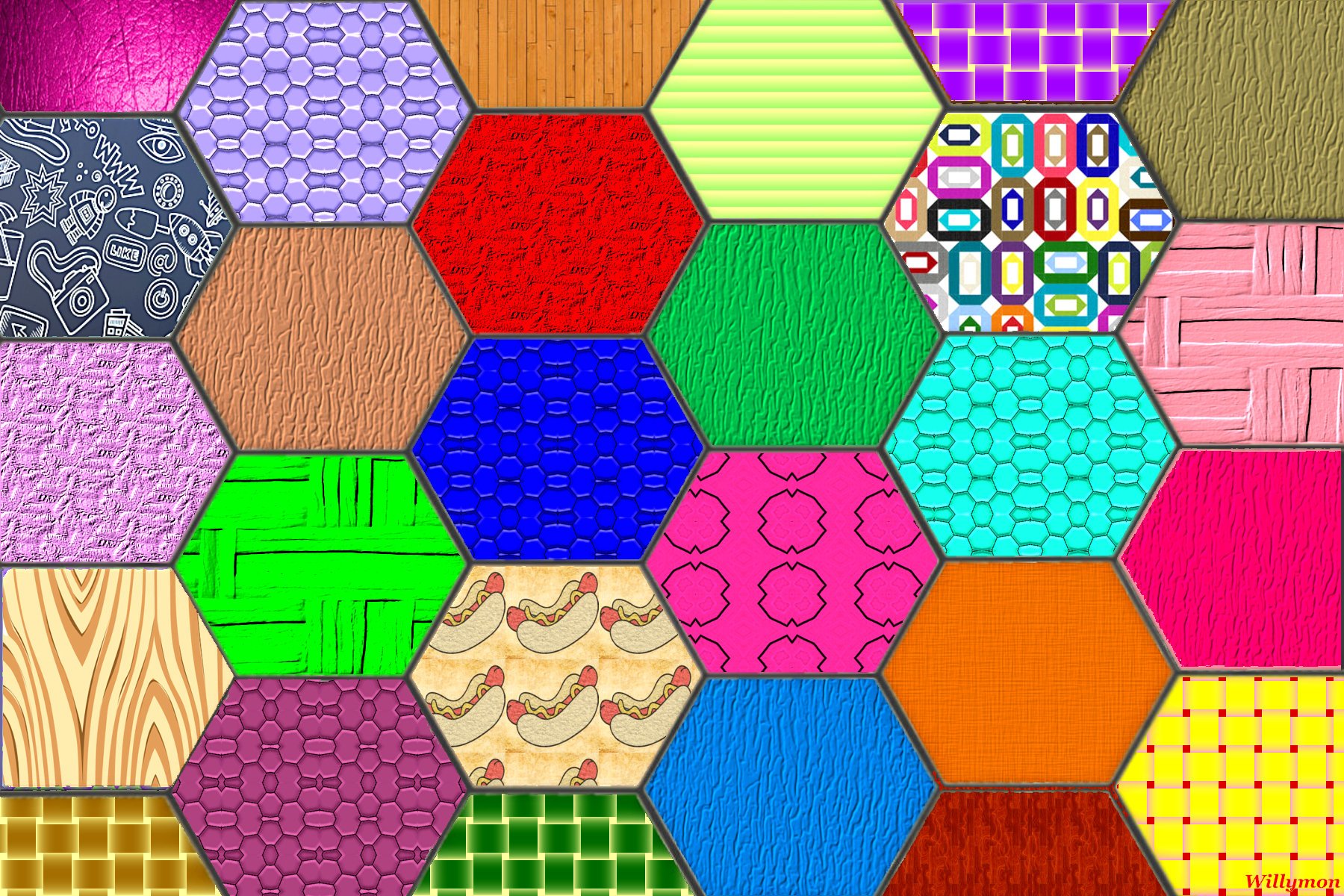 Solve hexagons jigsaw puzzle online with 96 pieces
