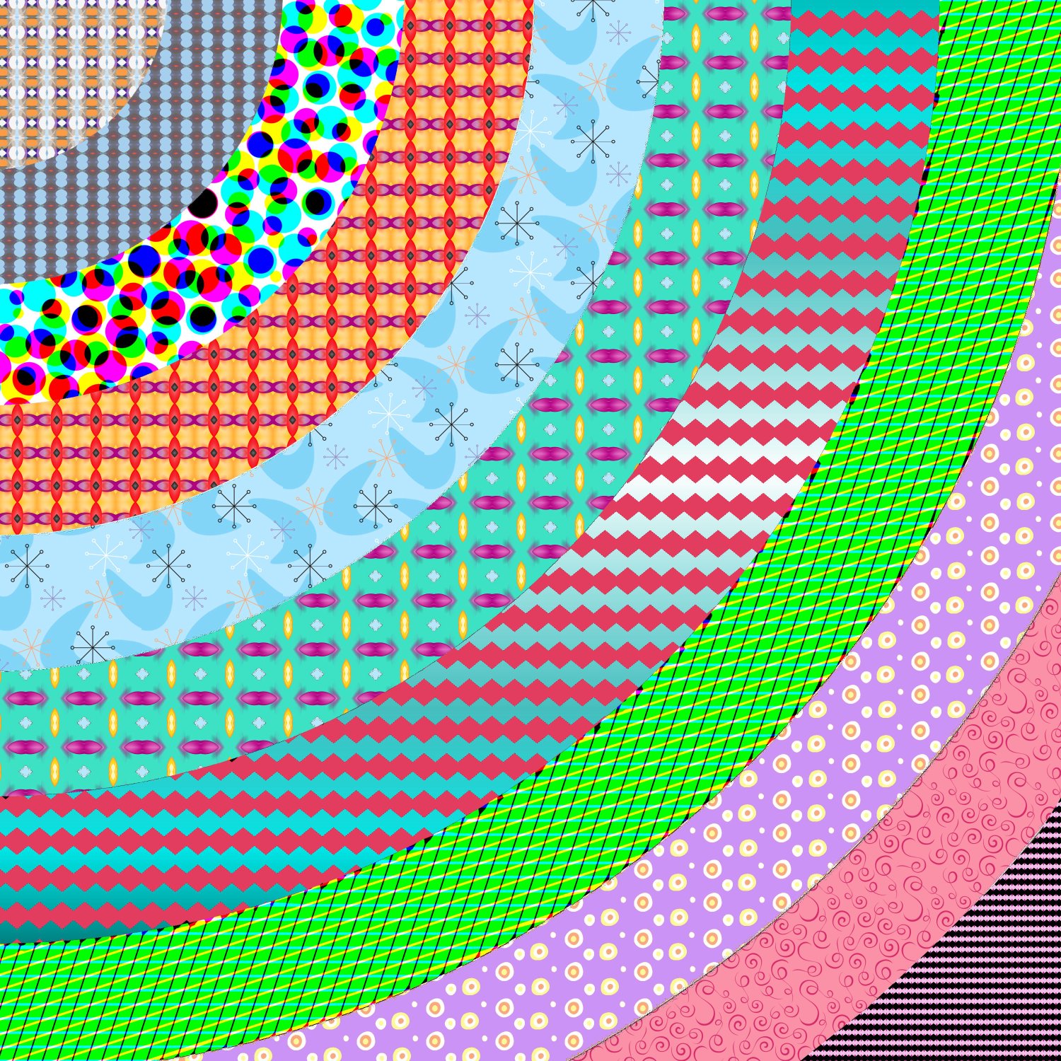 Solve RADIATING OUT with patterns jigsaw puzzle online with 225 pieces
