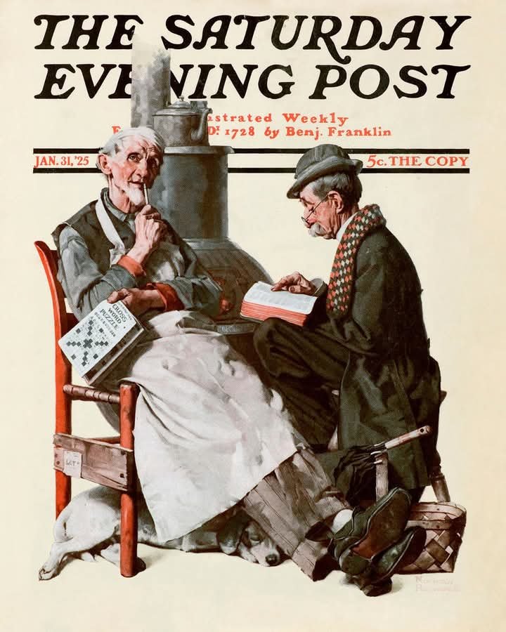 Solve Norman Rockwell jigsaw puzzle online with 63 pieces