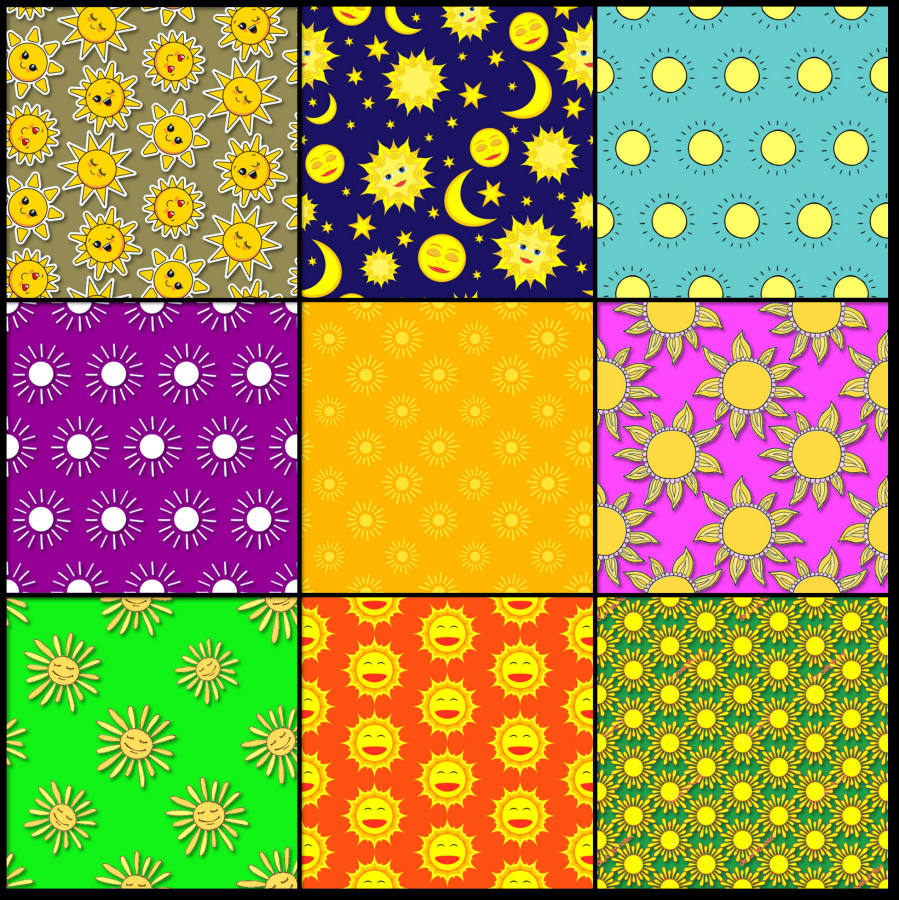 Solve Sun patterns jigsaw puzzle online with 81 pieces