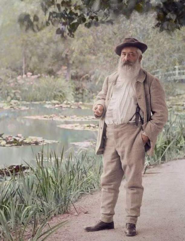 Solve Colorized photograph of French painter Claude Monet in his garden Solve Colorized photograph of French painter Claude Monet in his garden