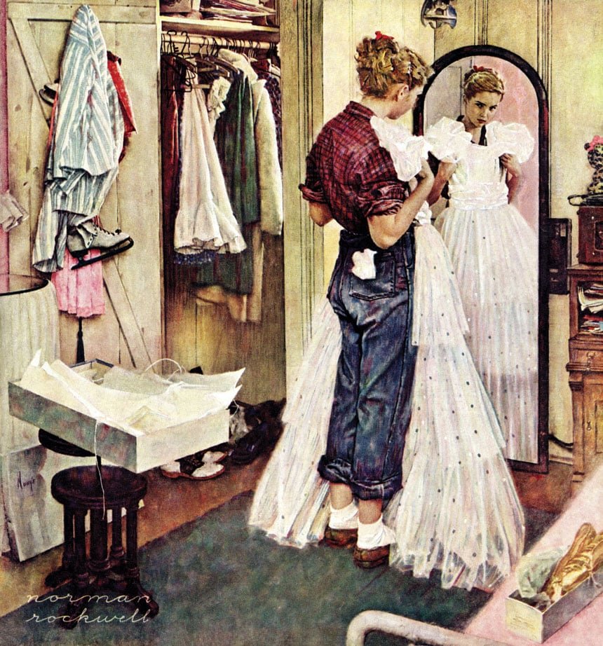 Solve Norman Rockwell jigsaw puzzle online with 100 pieces