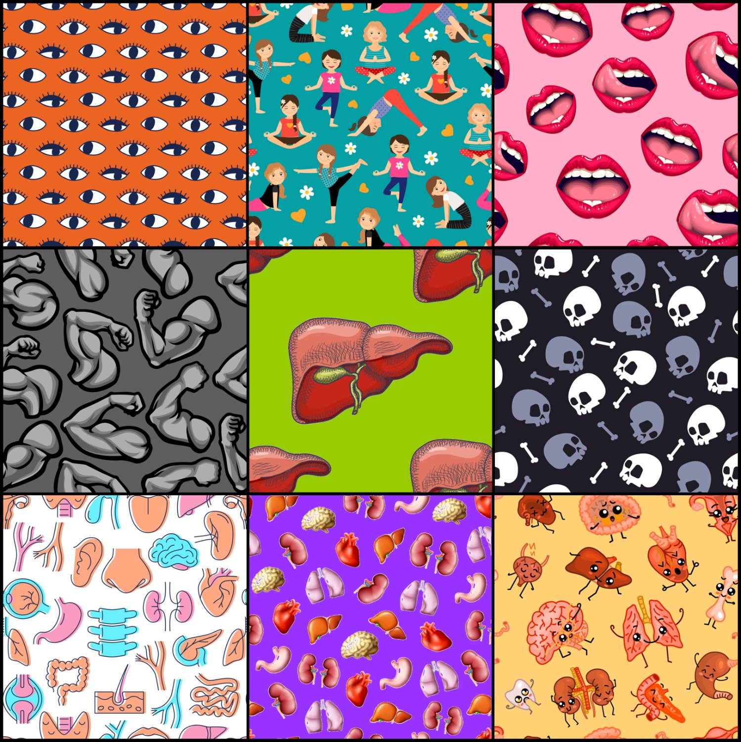 Body Pattern Game Solve Body patterns 3 jigsaw puzzle online with 81 pieces