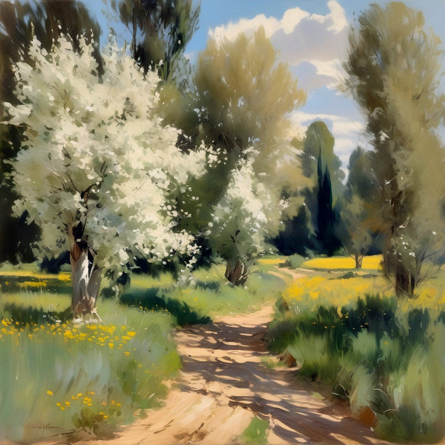 Solve Sandy path through the trees and fields jigsaw puzzle online with ...