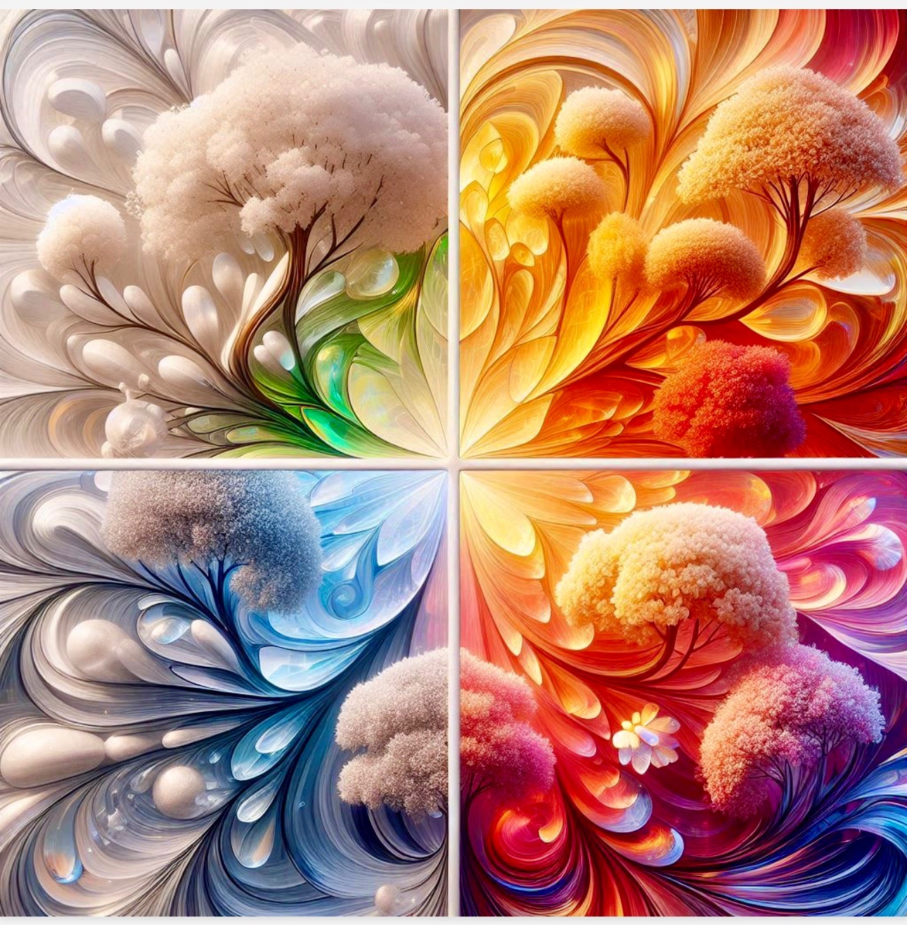 Solve Foursquare Trees jigsaw puzzle online with 100 pieces