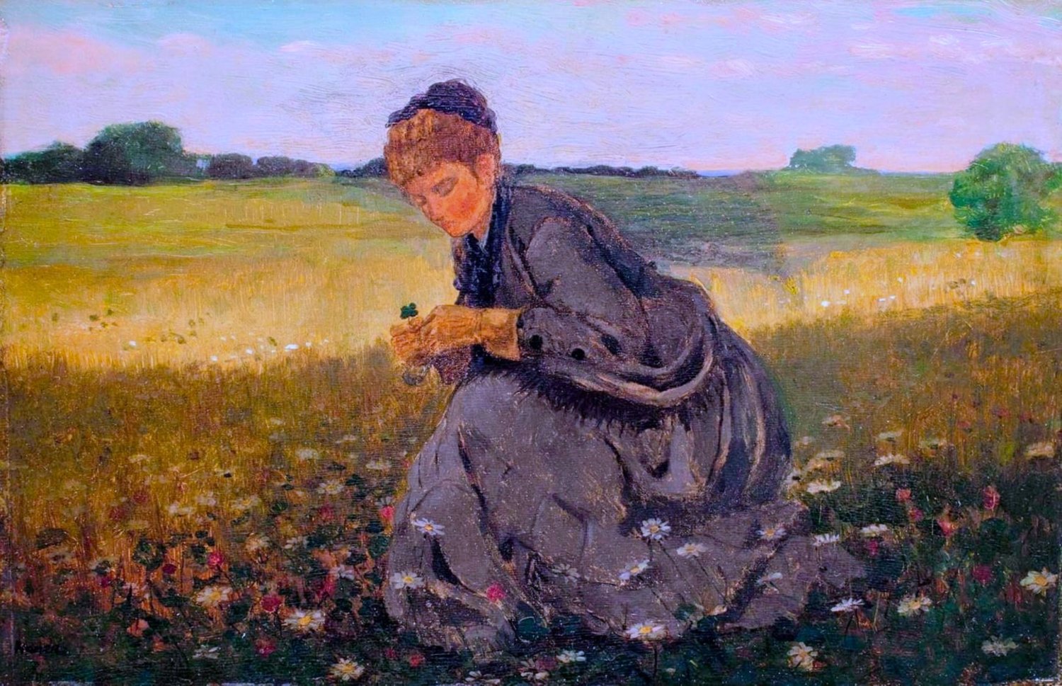 solve-girl-with-a-four-leaf-clover-winslow-homer-american-1836-1910