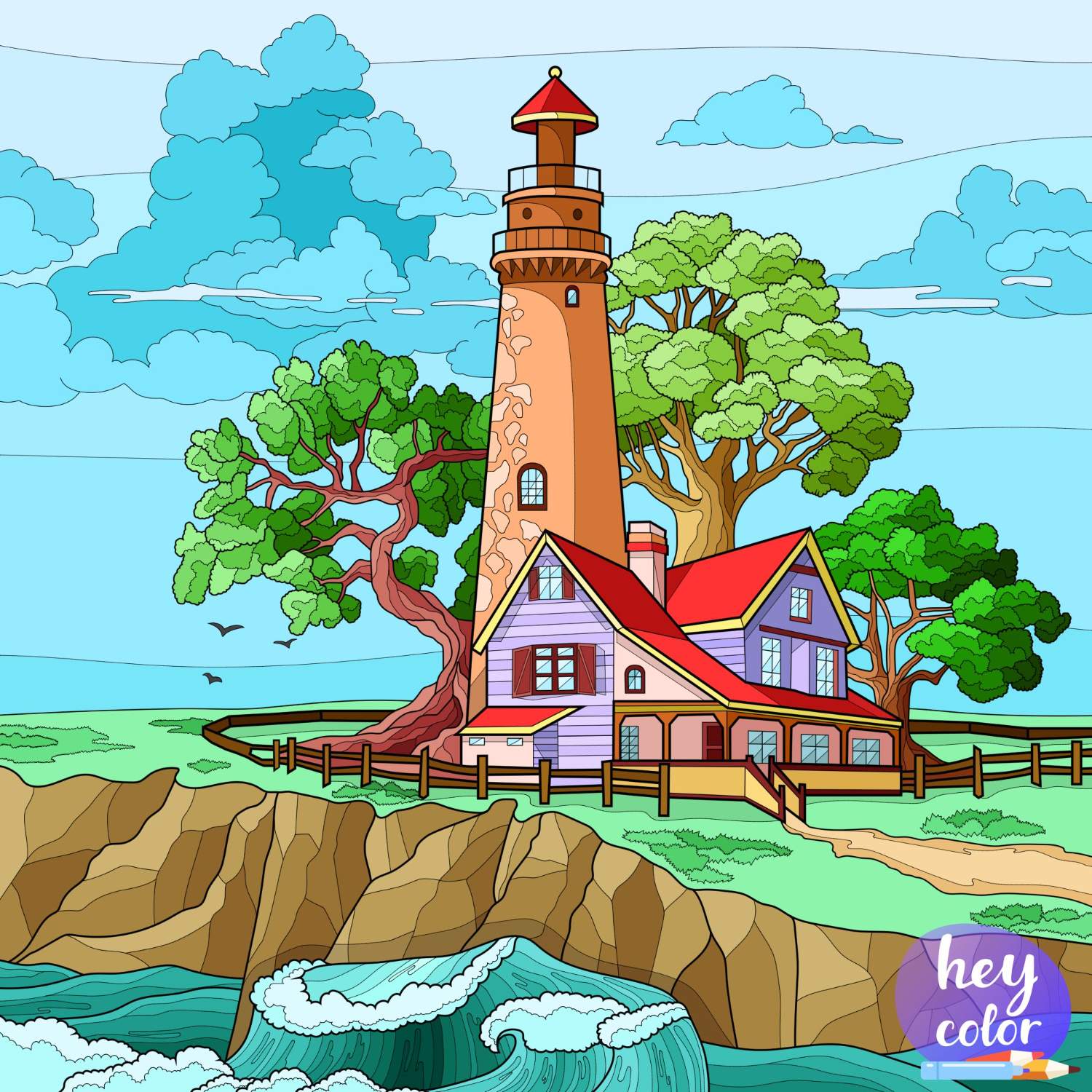Solve PUZZLE Lighthouse Bay jigsaw puzzle online with 196 pieces
