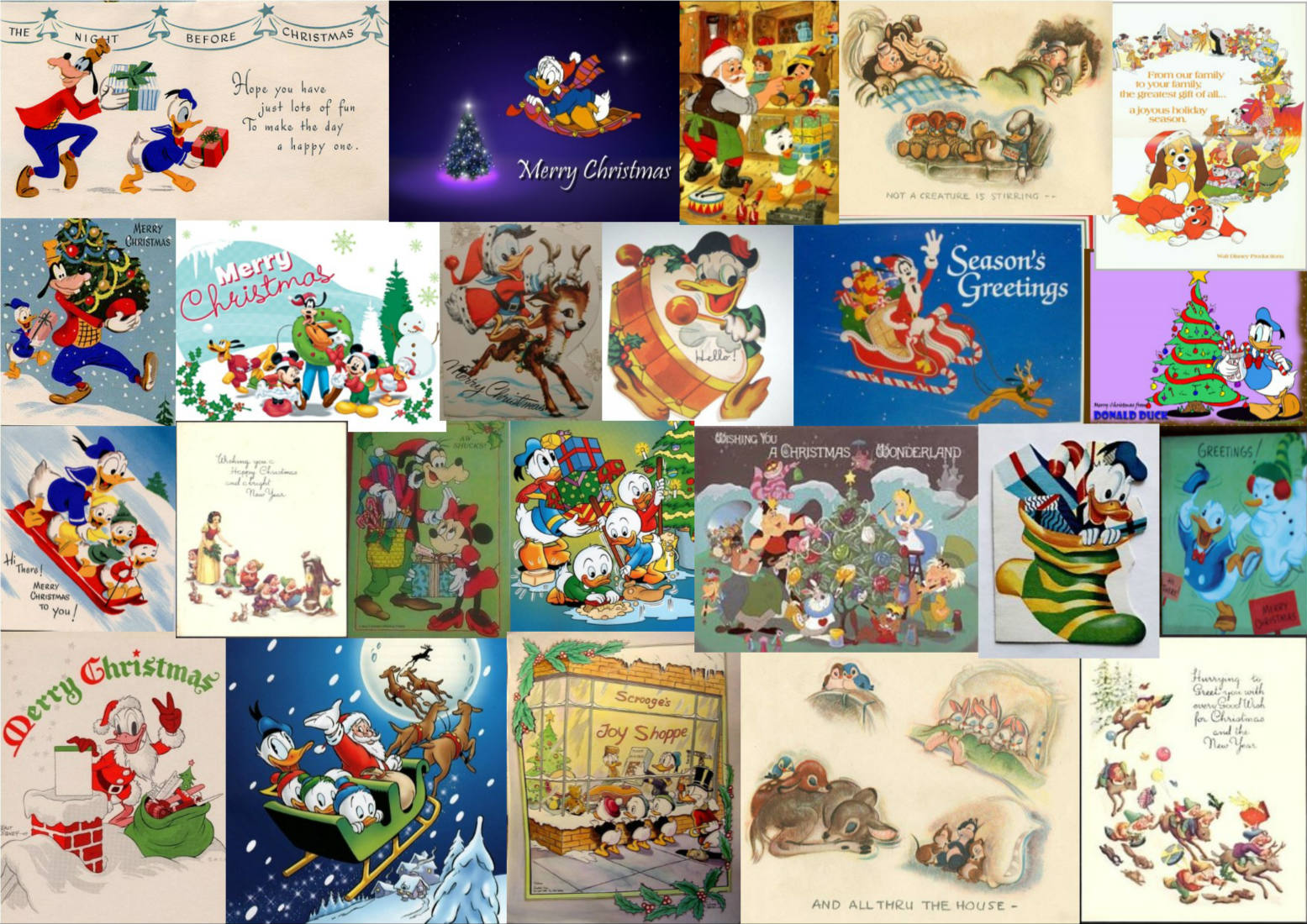 puzzel-176-stukjes-vintage-christmas-cards-disney-jigidi