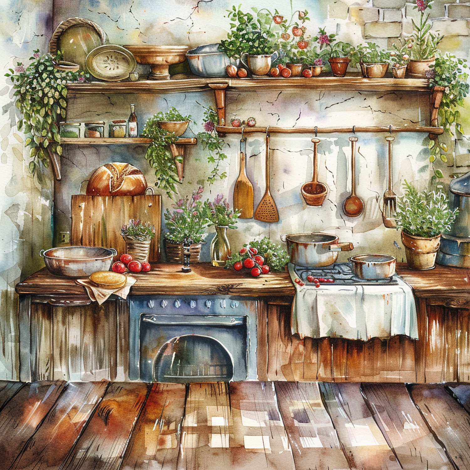 Solve Rustic Farmhouse Kitchen jigsaw puzzle online with 100 pieces