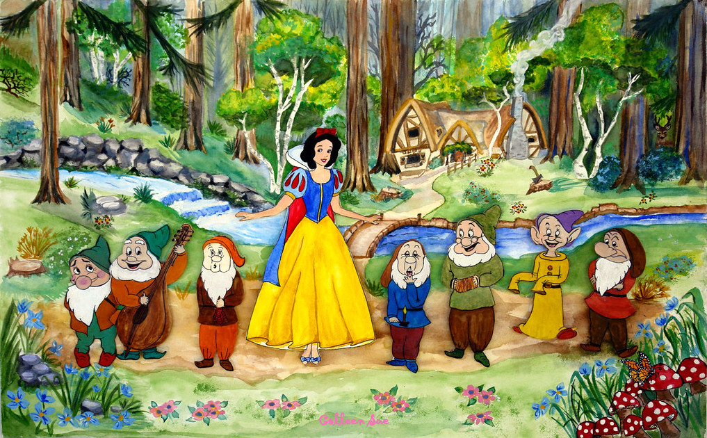 Solve Snow White and the Seven Dwarfs jigsaw puzzle online with 160 pieces