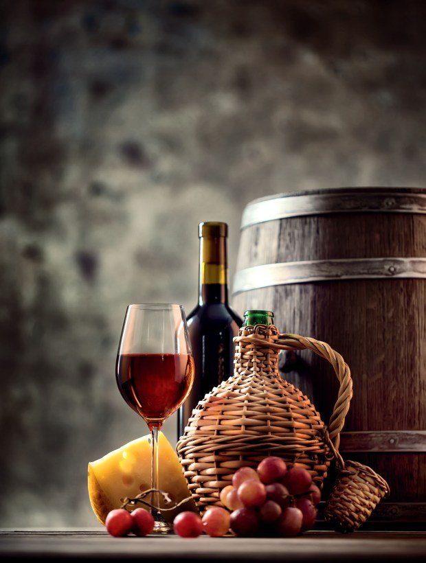 Solve Cheese, Grape And Wine jigsaw puzzle online with 63 pieces