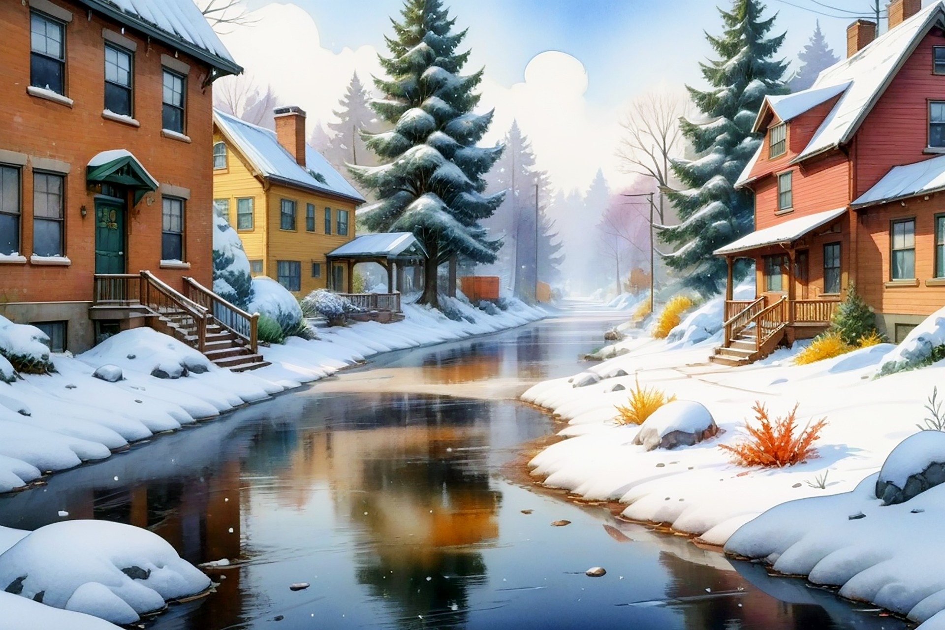 Solve Winter Scene 48, resizable 12 to 600 pieces jigsaw