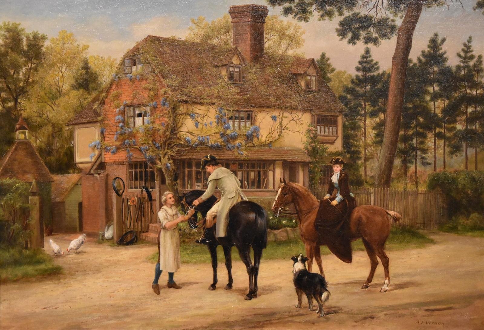 Solve A Visit to the Blacksmith Arthur Langley Vernon jigsaw puzzle online with 494 pieces