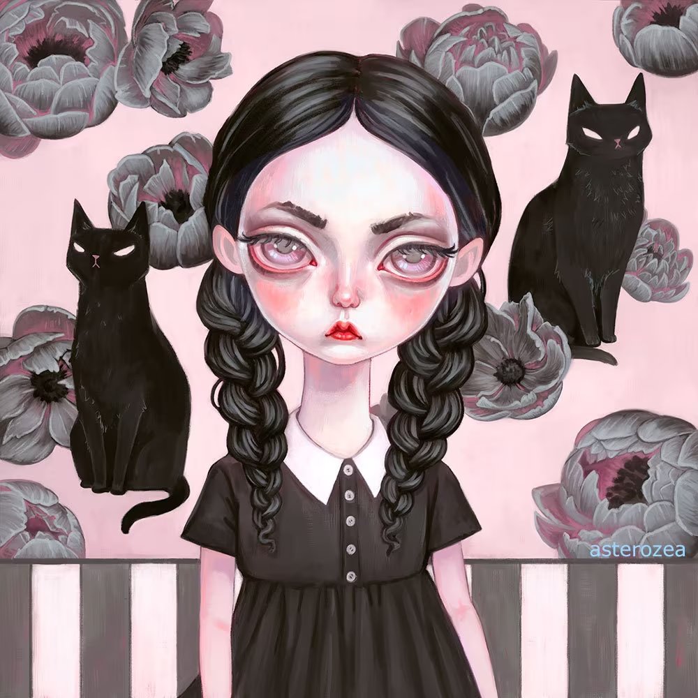 Solve Wednesday Addams jigsaw puzzle online with 144 pieces