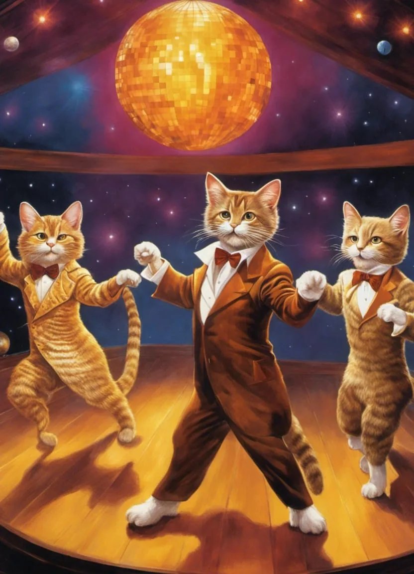 Jigsaw Puzzle 63 pieces Caturday Night Fever Jigidi