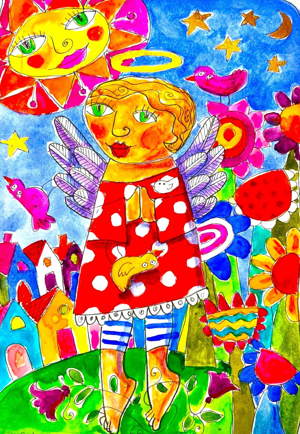Solve Polka-Dotted Angel jigsaw puzzle online with 352 pieces