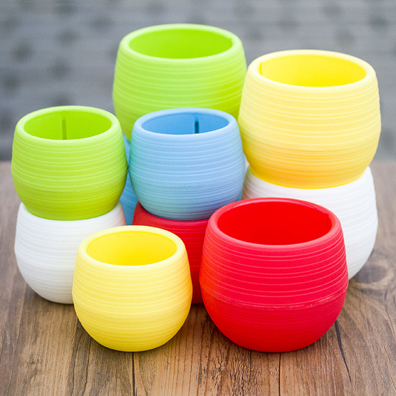 Jigsaw Puzzle Round Small Plant Pots for Succulents or Bonsai 64