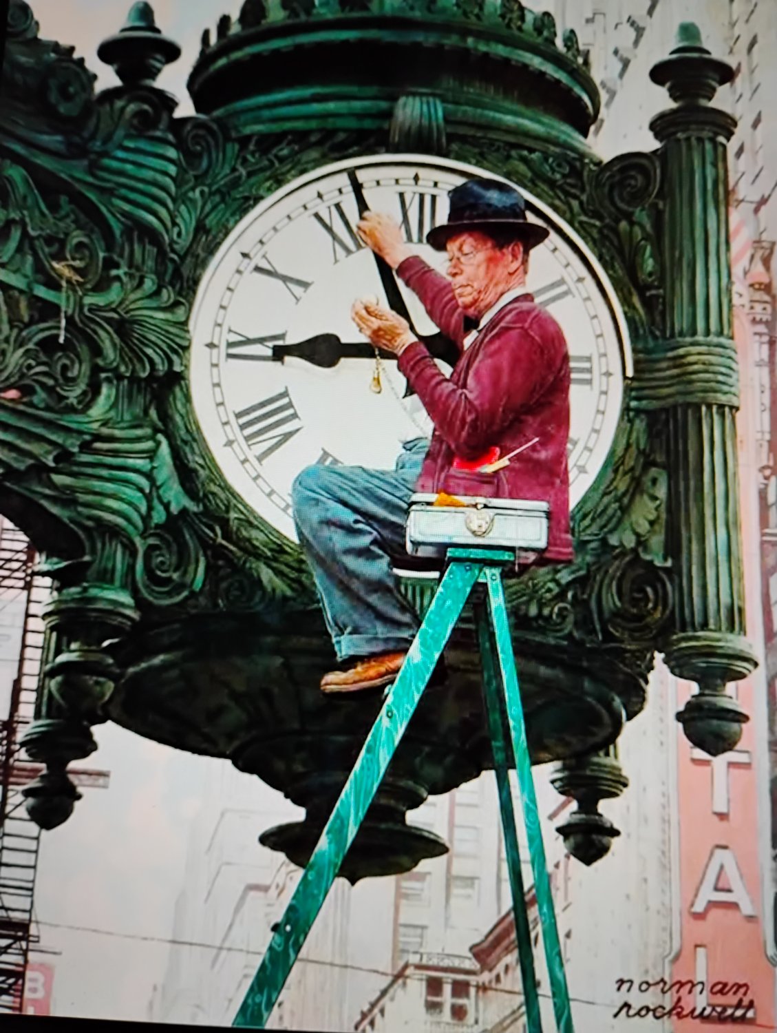 Solve Norman Rockwell jigsaw puzzle online with 63 pieces