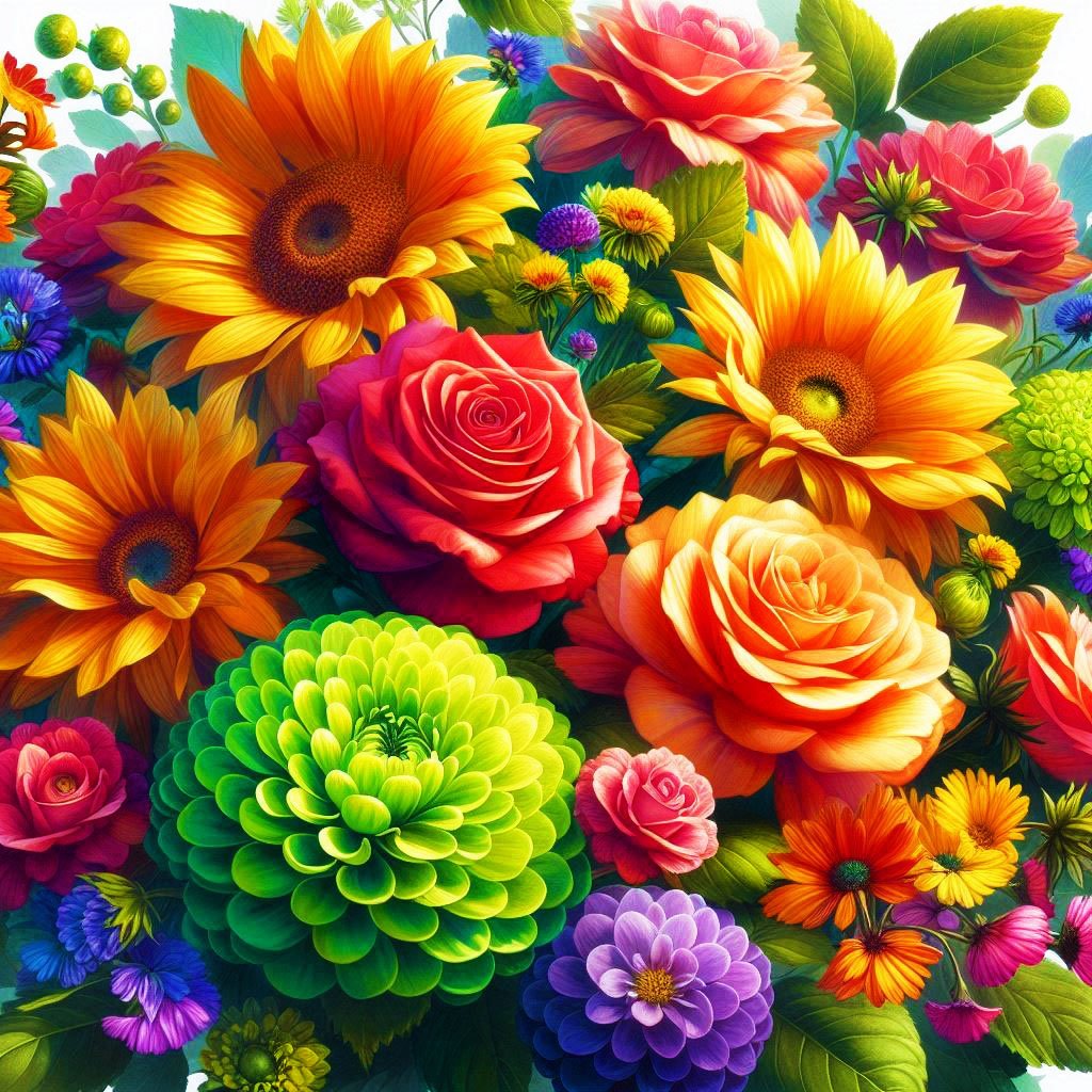 Solve end of the summer, bright and colorful Flowers jigsaw puzzle ...