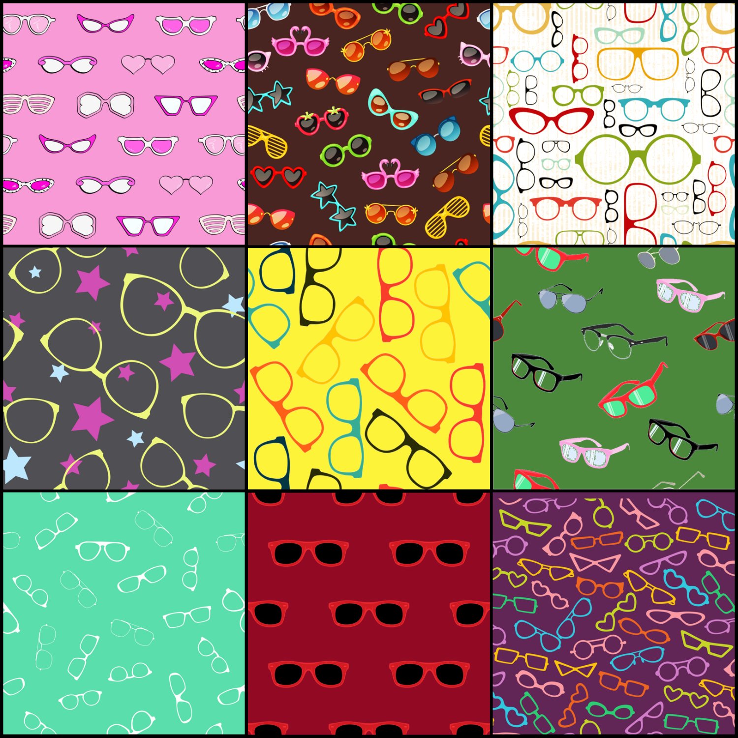 Solve Glasses patterns 3 jigsaw puzzle online with 144 pieces