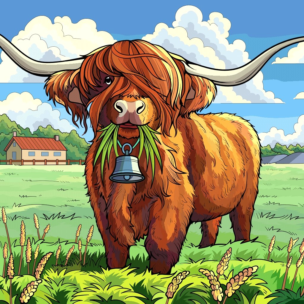 Puzzle 120 Pièces Highland Cow - Design Mignon Vache écossaise - Taille 10x8 Pouces
