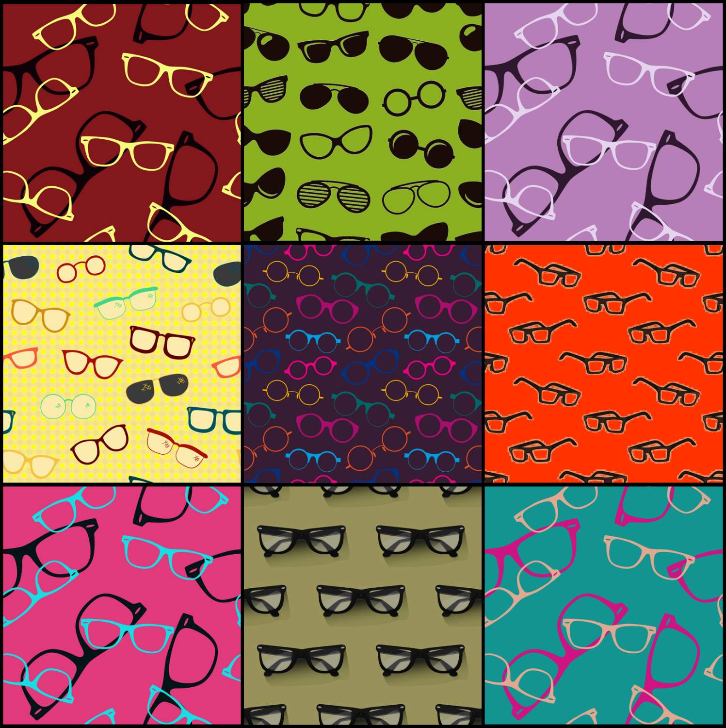 Solve Glasses patterns 2 jigsaw puzzle online with 324 pieces