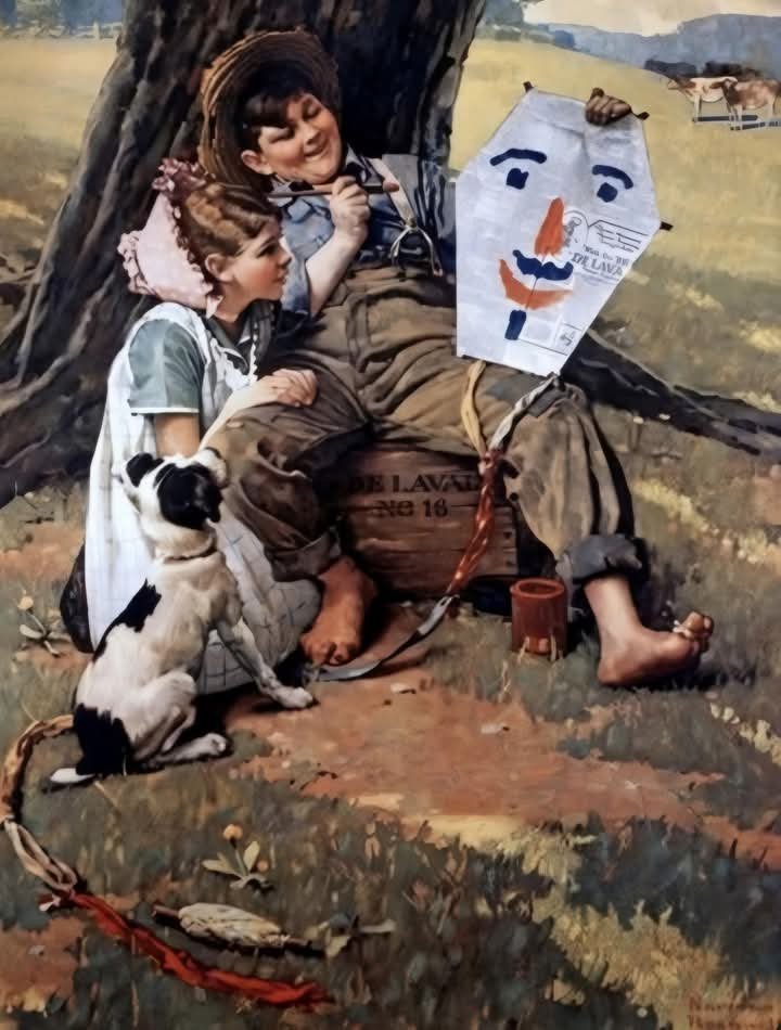 Solve Norman Rockwell jigsaw puzzle online with 63 pieces
