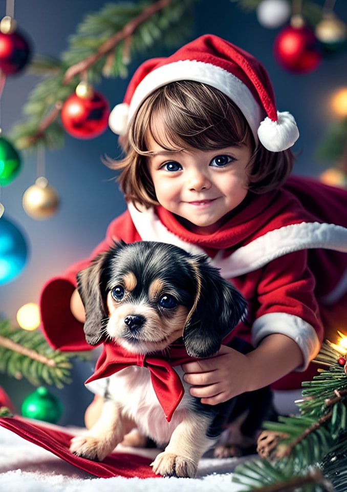 solve-child-with-puppy-art-jigsaw-puzzle-online-with-48-pieces