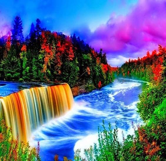 Solve Waterfall jigsaw puzzle online with 72 pieces