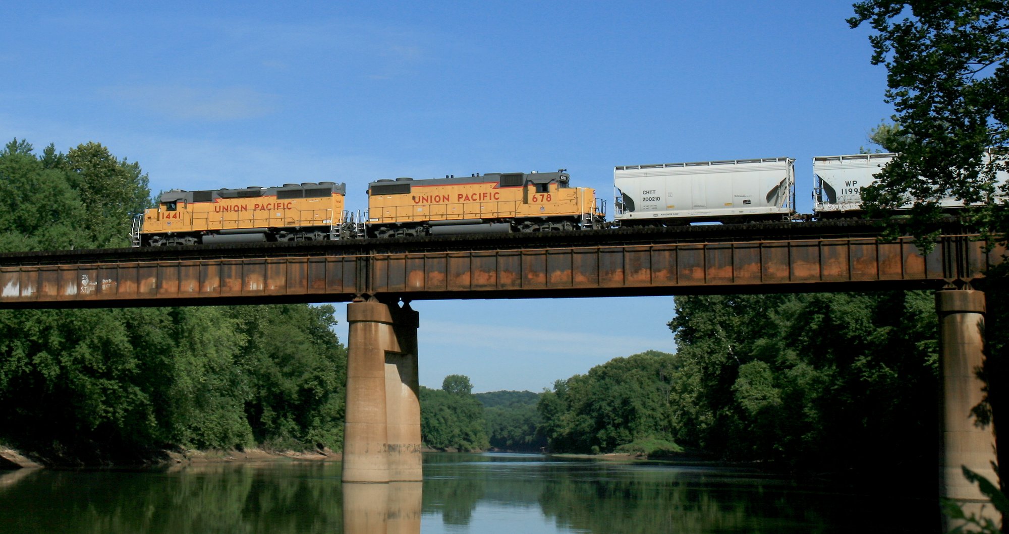 Solve The Union Pacific 1441 and 678 Crossing the Meramec River Sherman