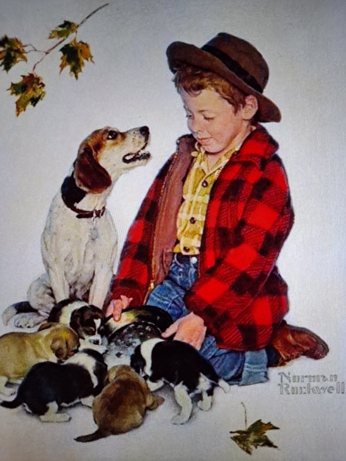 Solve Norman Rockwell jigsaw puzzle online with 63 pieces