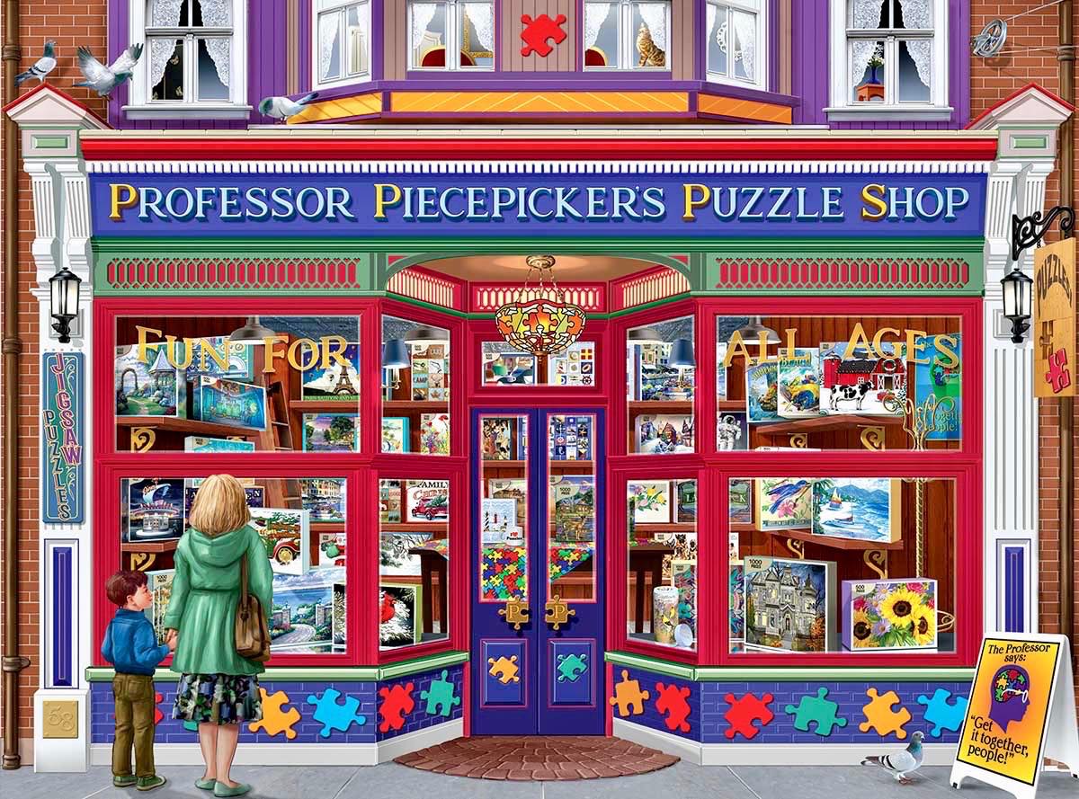 Solve PROFESSOR PUZZLE SHOP jigsaw puzzle online with 140 pieces