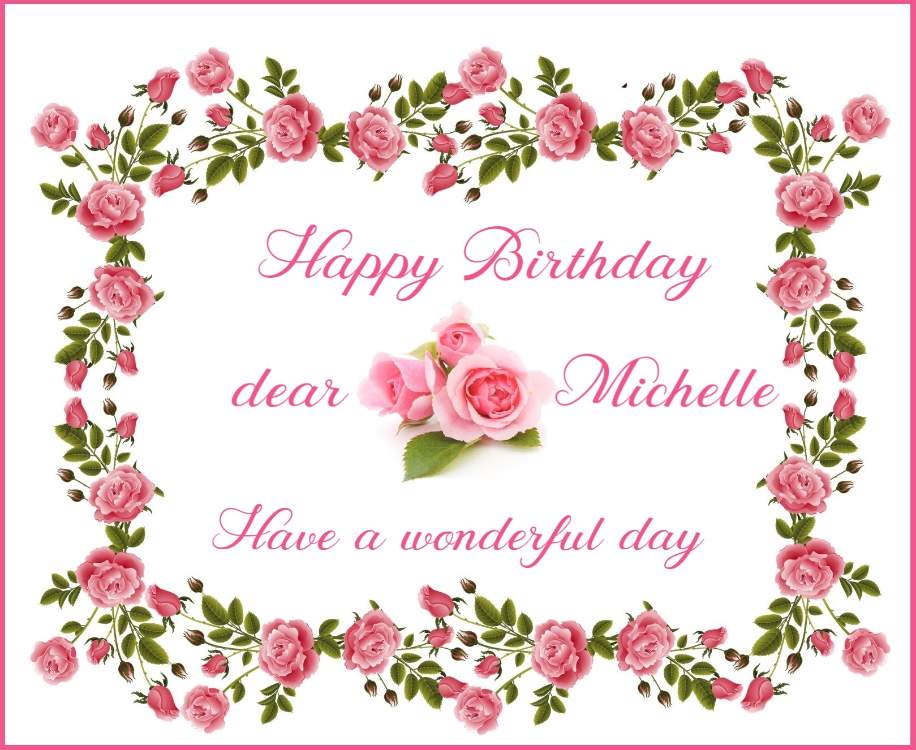 Solve Happy Birthday dear Michelle (mwms) jigsaw puzzle online with 12