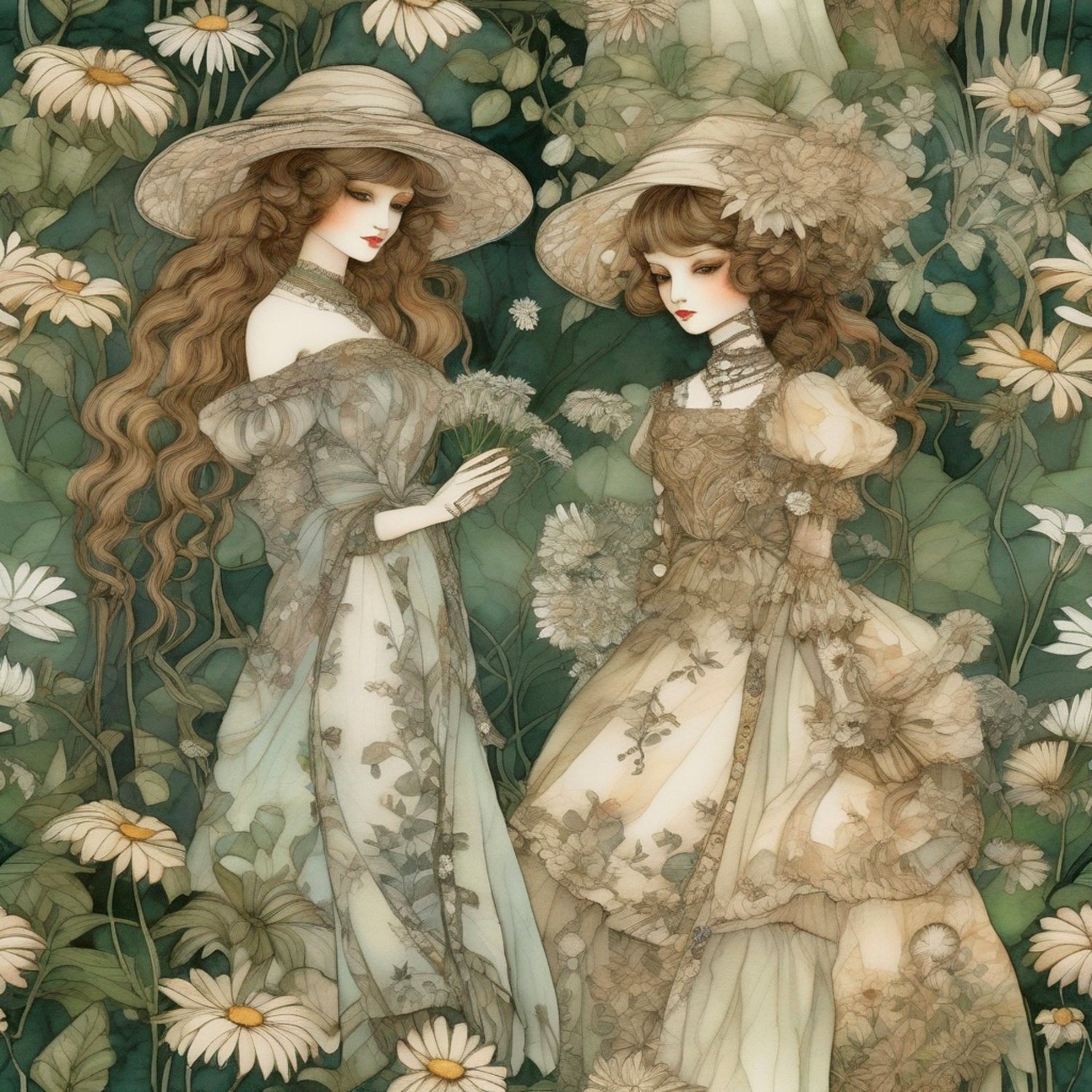 Solve Dolls of ageless beauty jigsaw puzzle online with 144 pieces