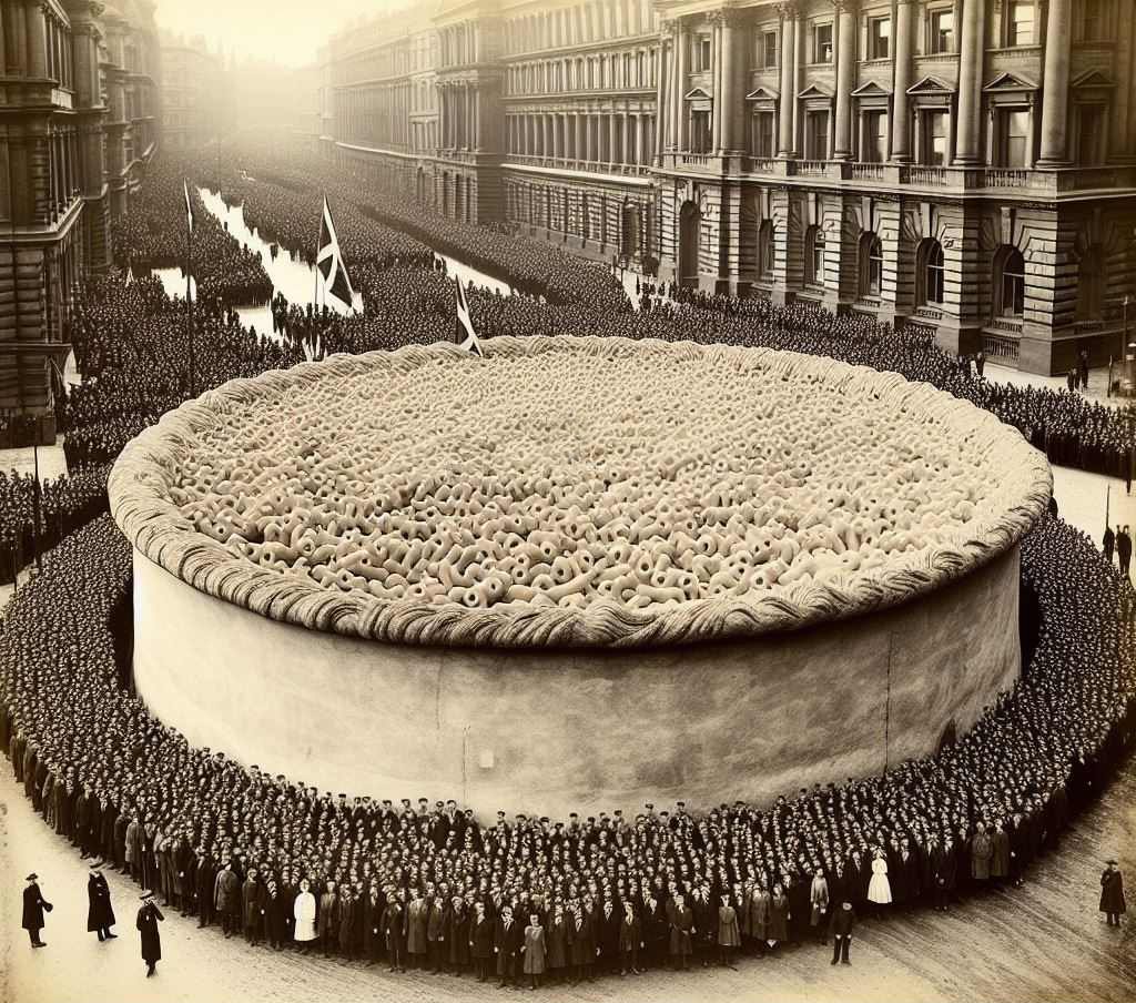 Solve world's biggest macaroni pie jigsaw puzzle online with 56 pieces