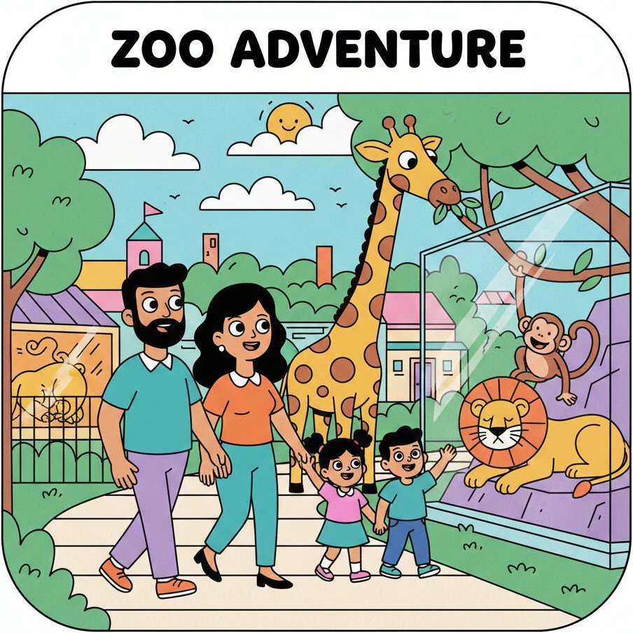 Solve Zoo Adventure jigsaw puzzle online with 64 pieces
