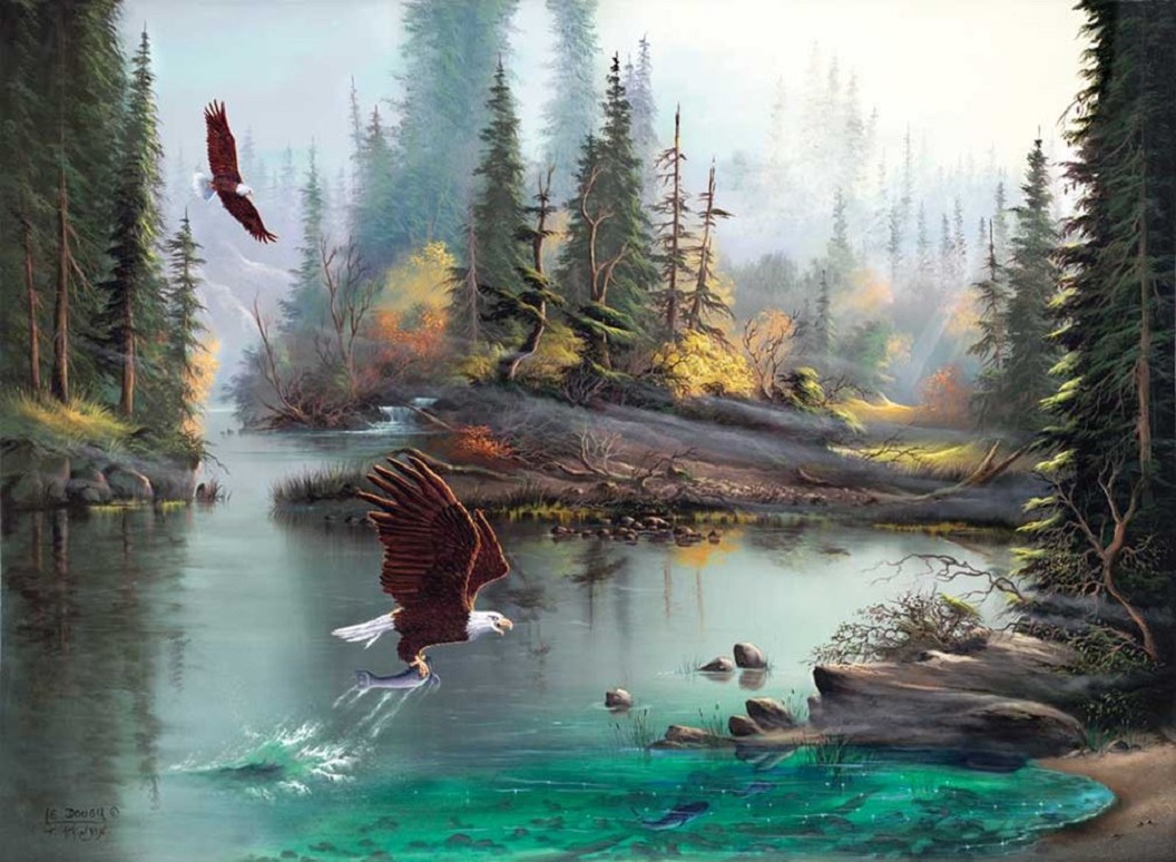 Jigsaw Puzzle 48 pieces River Eagles Jigidi Jigsaw Puzzle 48 pieces River Eagles Jigidi