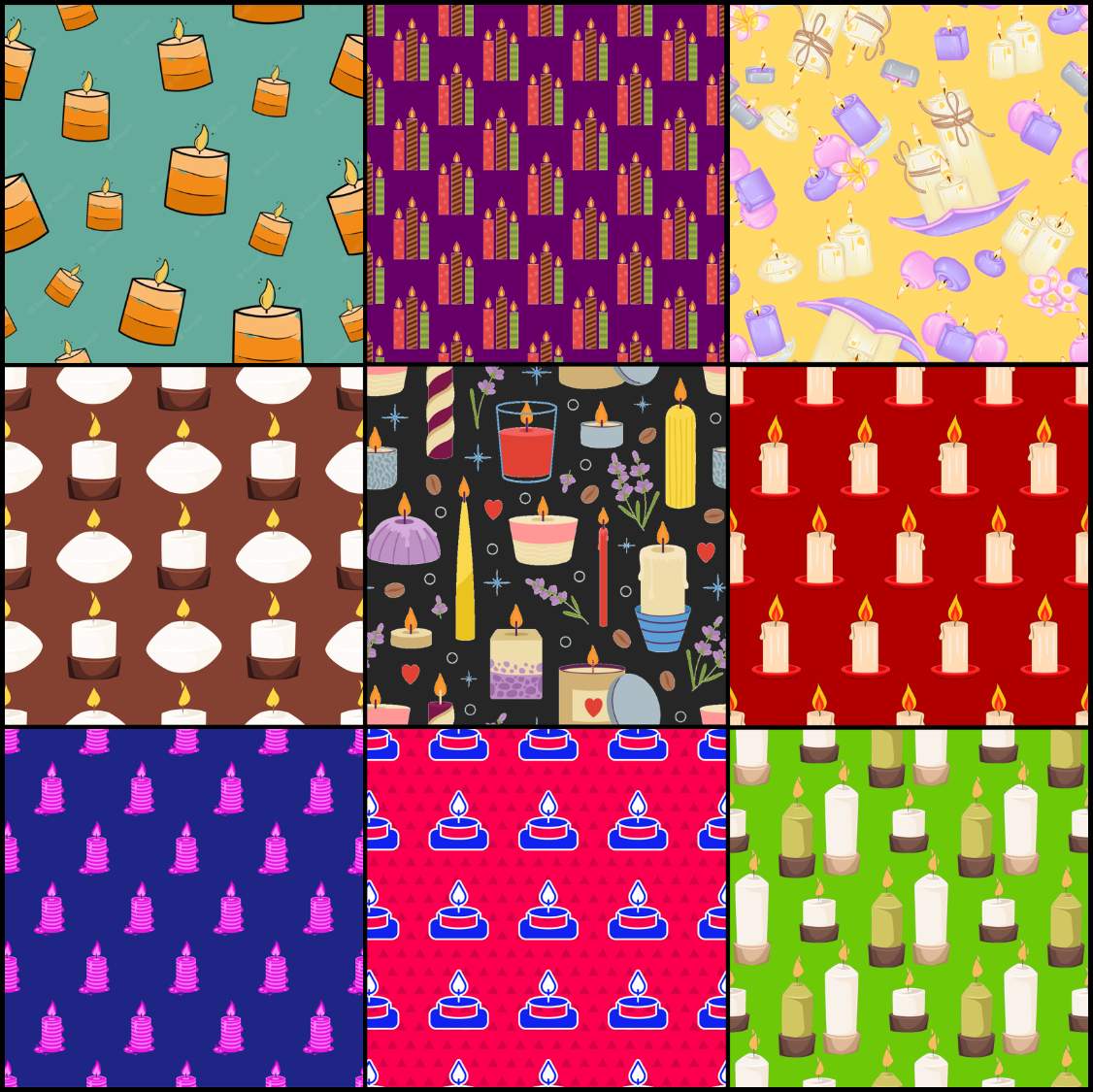 Solve Candle patterns 3 jigsaw puzzle online with 81 pieces